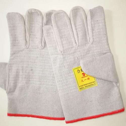 帆布手套双层厂家劳保用品红边24线白布劳保手套止滑磨工作手套